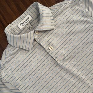 Peter Millar Boys' Summer Comfort Performance Polo Shirt Size Small Gray Stripes